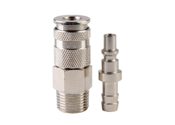 ARO210 پیوندهای سریع پنوماتیک 1250 L/Min، 35 بار، اتصال دهنده های خاموش فولادی روی زینک